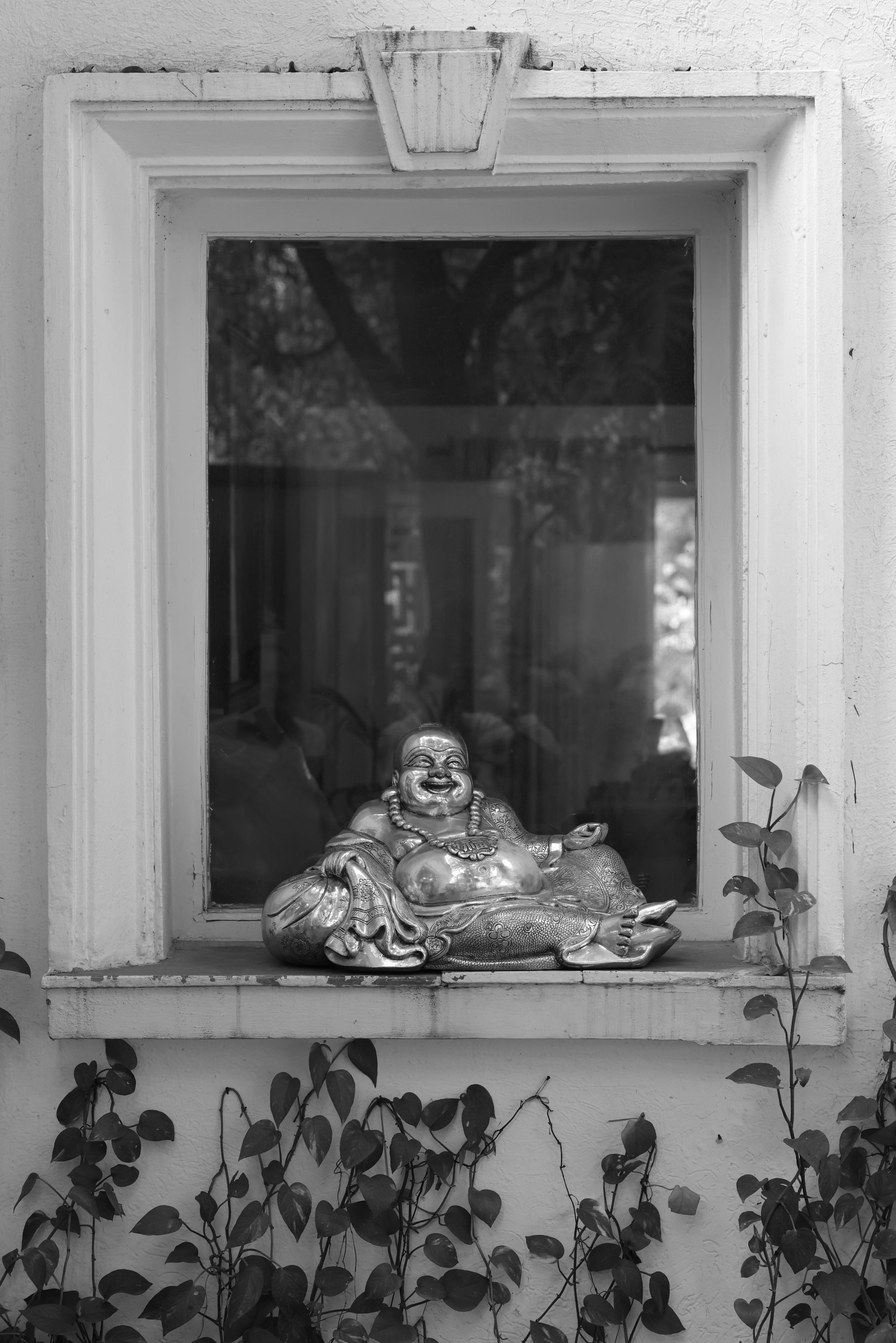 Silver Laughing Buddha Statue 3