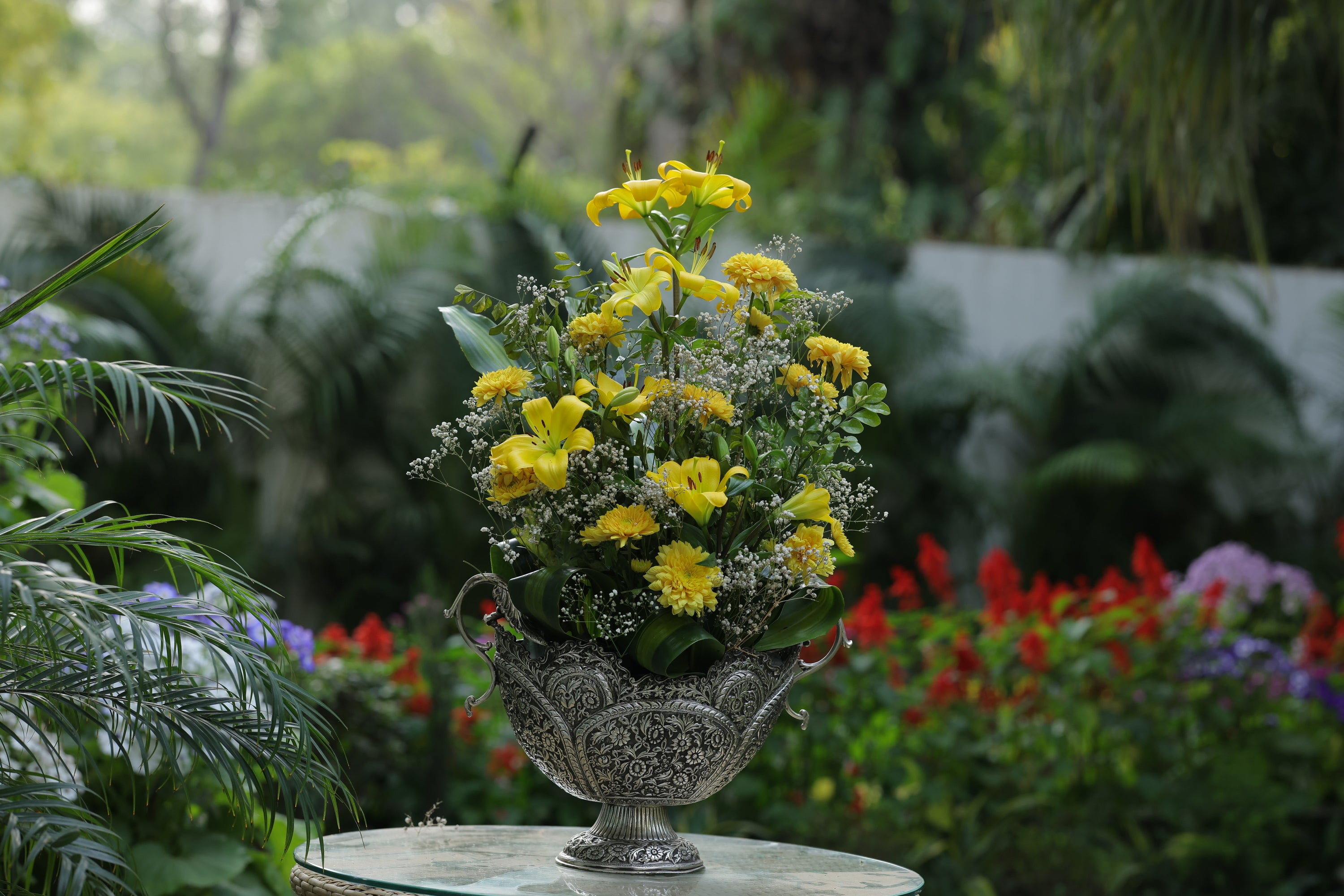 SILVER FLOWERPOT