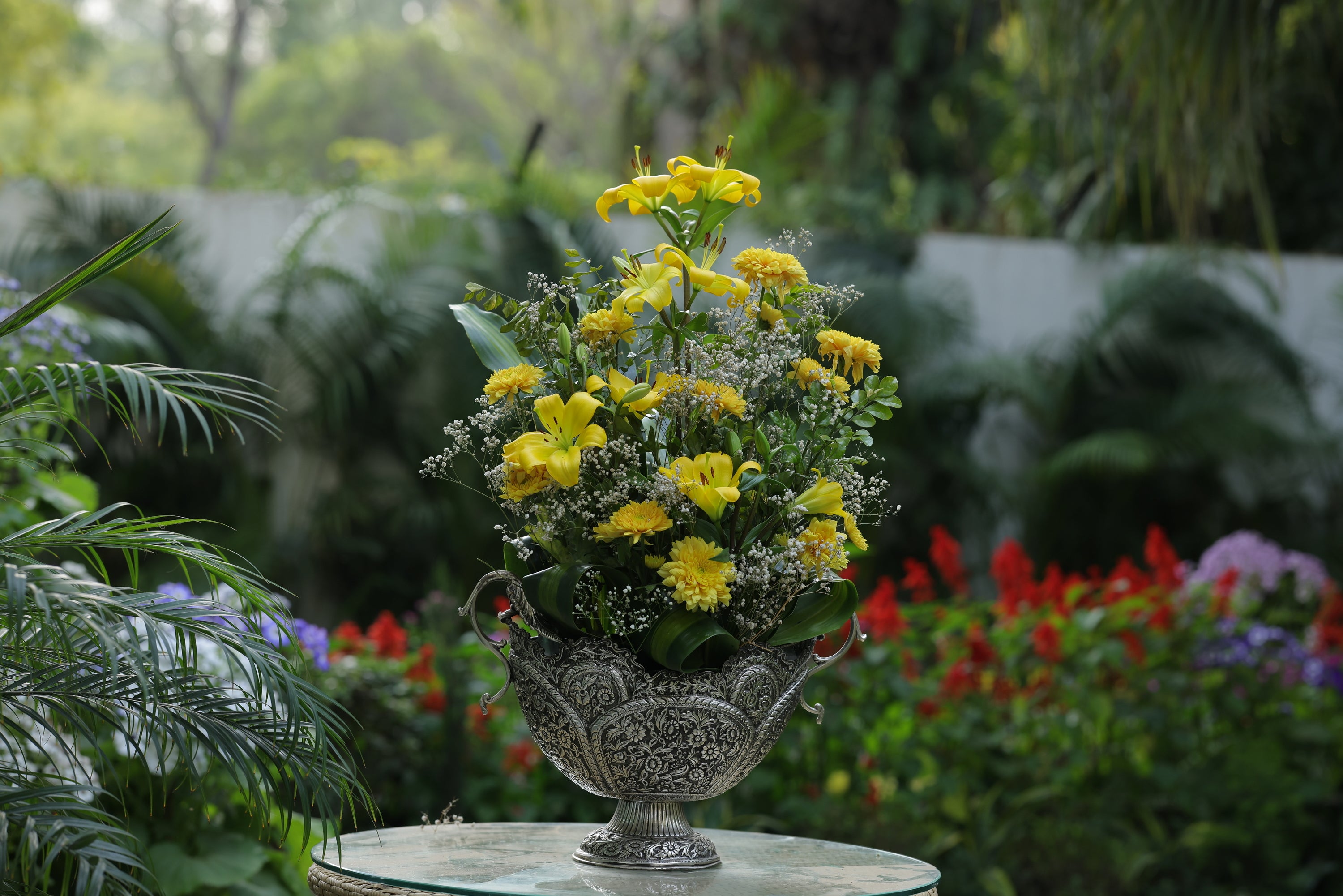 SILVER FLOWERPOT