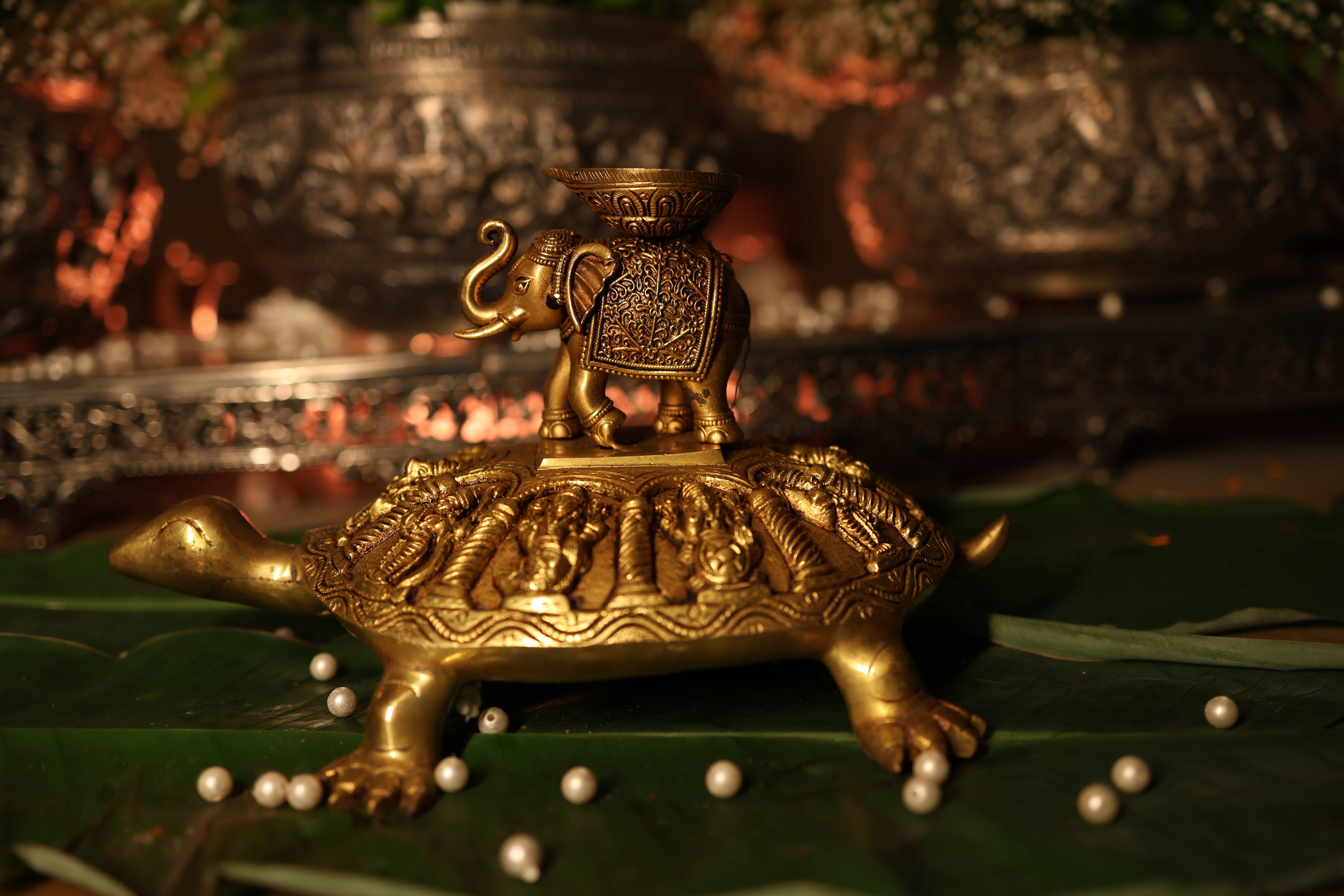 Brass Kachyap with Elephant